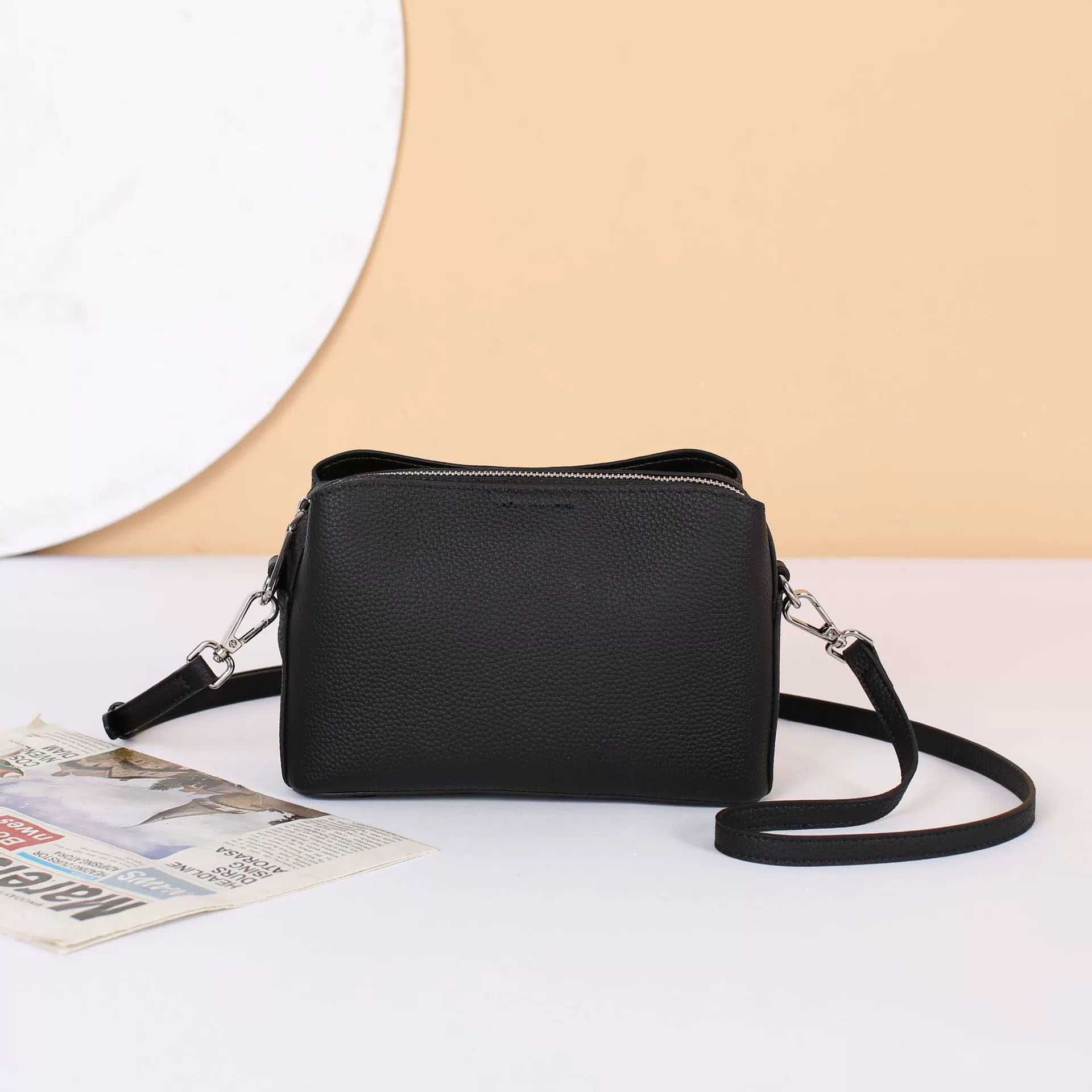 DEEPKEE-真皮女包小方包高級感斜挎包時尚百搭 6716 號