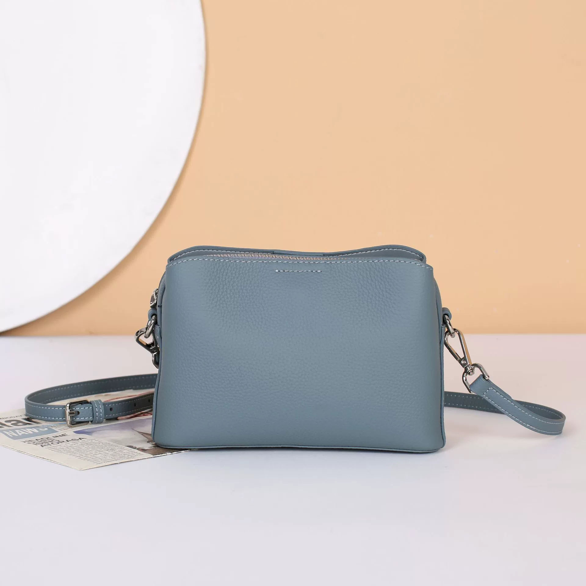 DEEPKEE-真皮女包小方包高級感斜挎包時尚百搭 6716 號