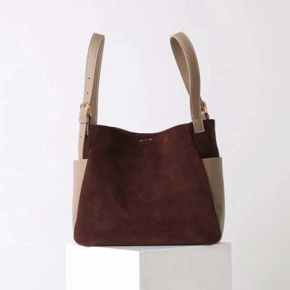 DEEPKEE-簡約高級磨砂牛皮托特水桶包 7035 號