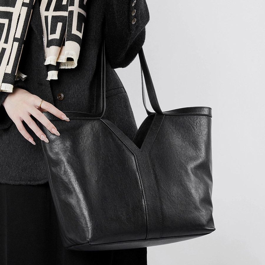 DEEPKEE-Y 字真皮托特包大容量手提女包 2870 號