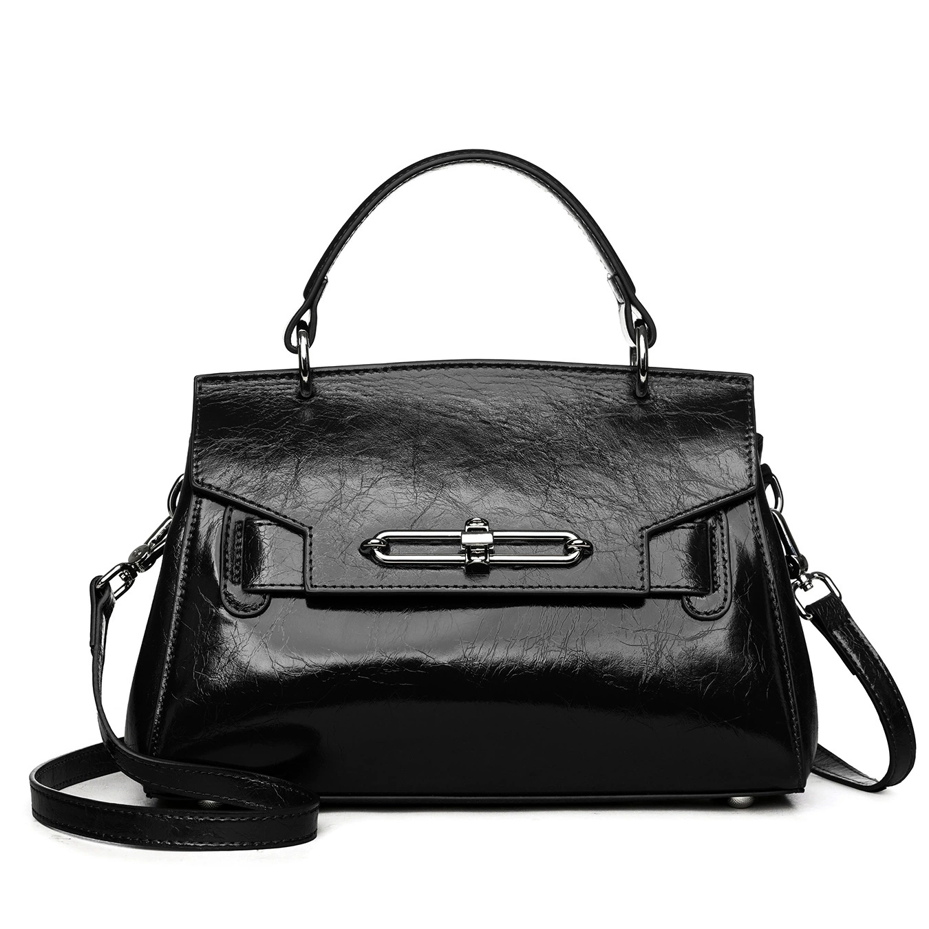 DEEPKEE 真皮凱莉包女士高級輕奢單肩包通勤簡約手提女包 88-11 號