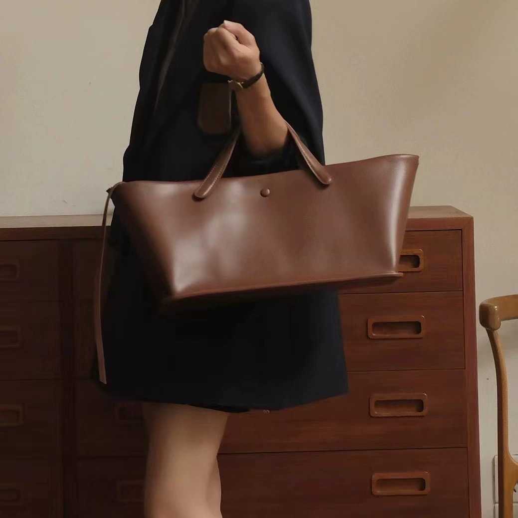 DEEPKEE 復古柔軟牛皮手提包真皮手拎包 3725 號