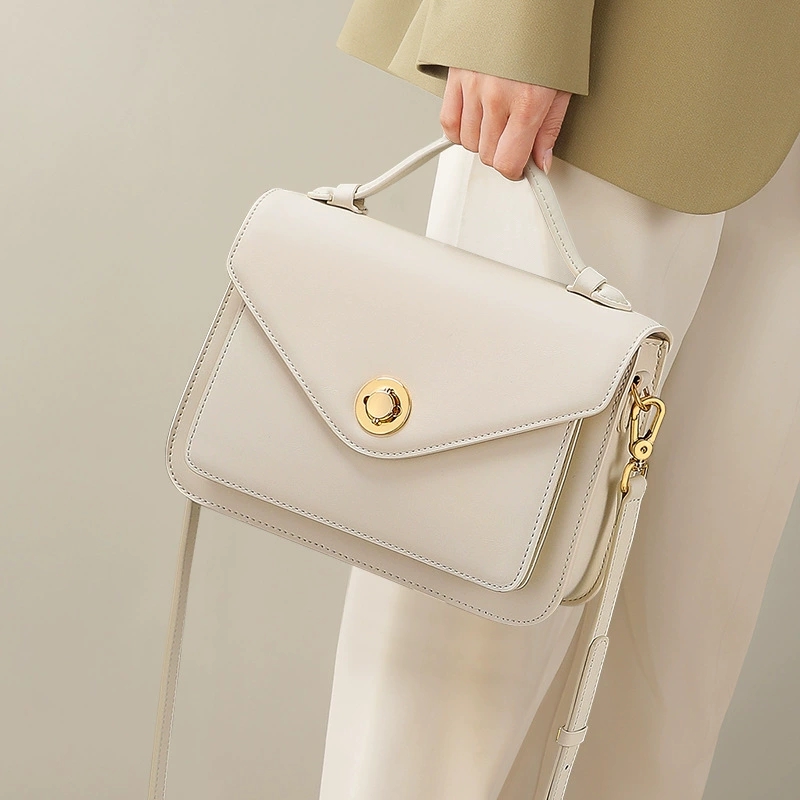 DEEPKEE 時尚女包メールバッグ真皮搭單肩手提包 V90692 號