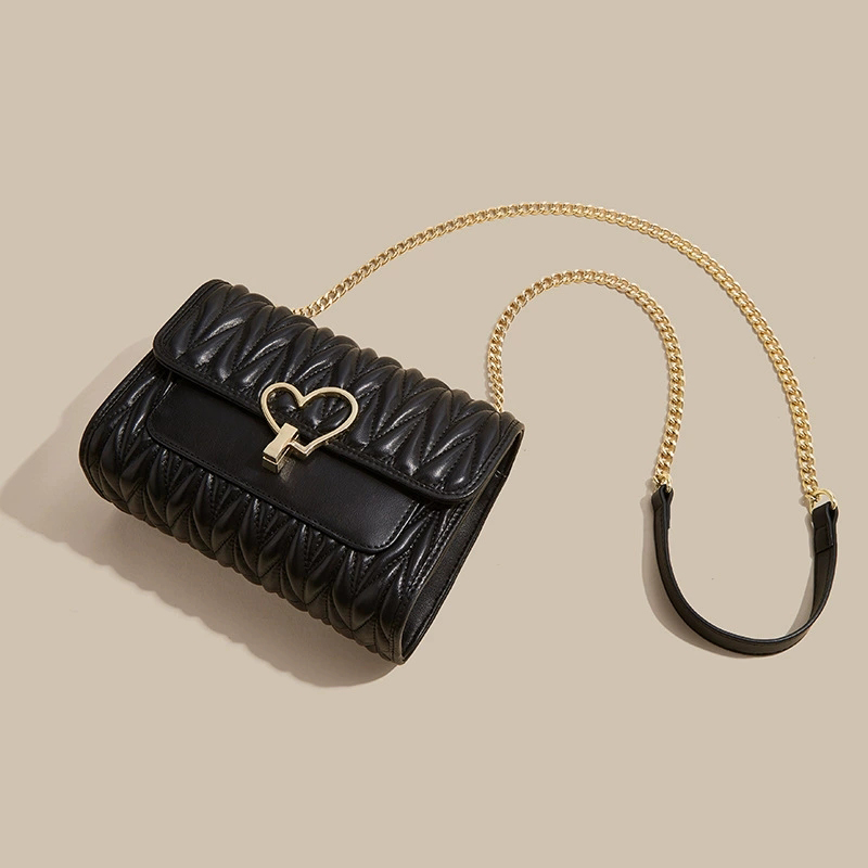 DEEPKEE きんこ鍊條斜挎真皮包包 953168F 號