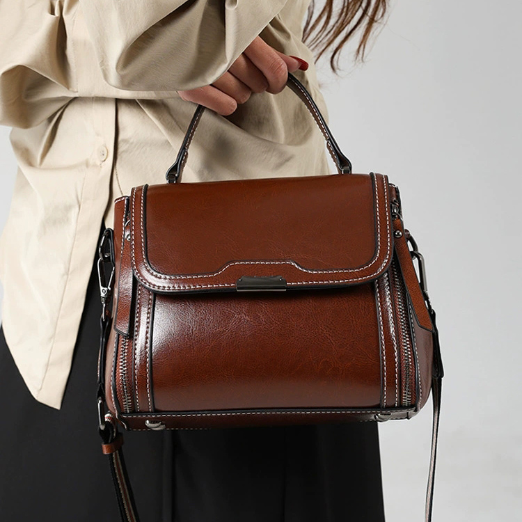 DEEPKEE 真皮レトロ手提單肩包 6241 號