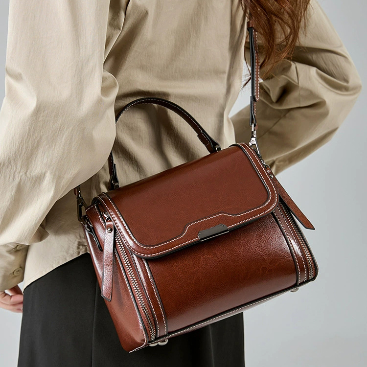 DEEPKEE 真皮レトロ手提單肩包 6241 號