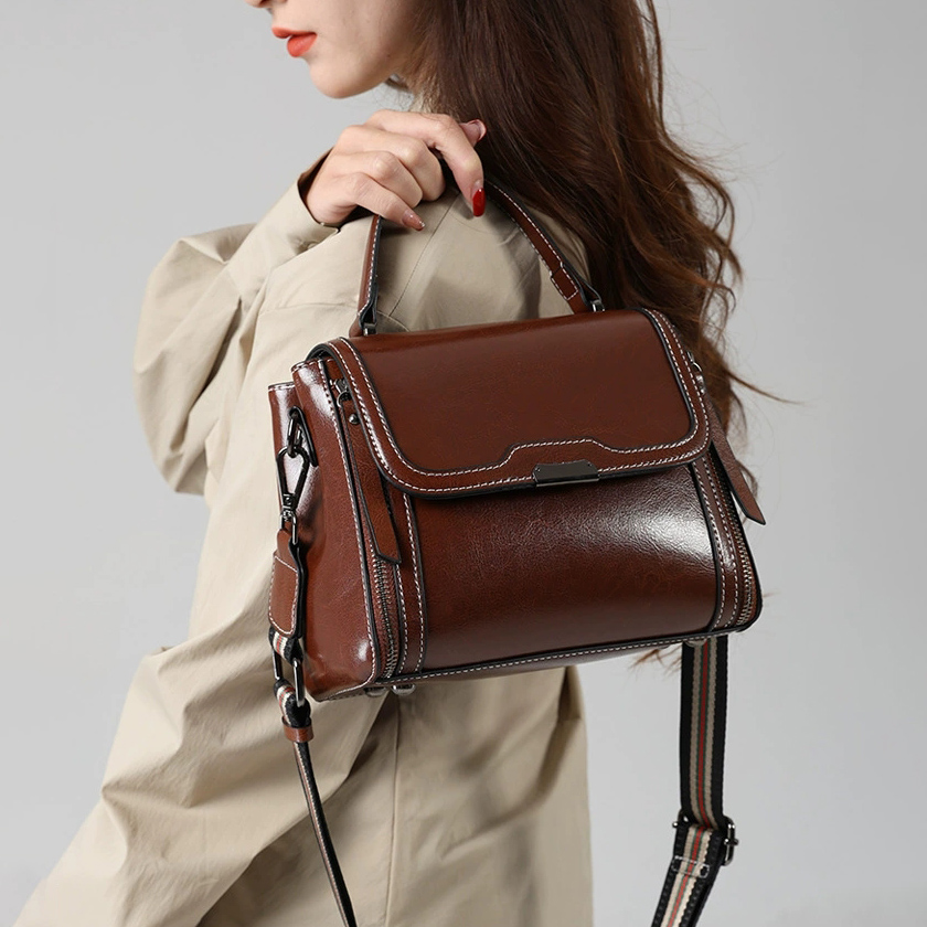 DEEPKEE 真皮レトロ手提單肩包 6241 號