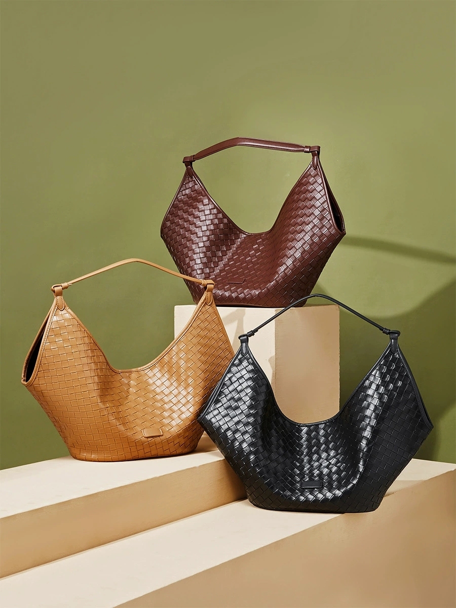 DEEPKEE 新款 bags 時尚洋氣牛皮編織紋女包 2858 號