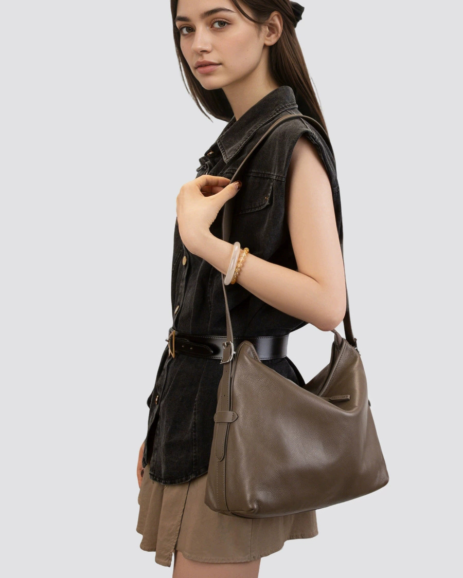 DEEPKEE 真皮女包單肩腋下包復古時尚斜挎包 2827 號