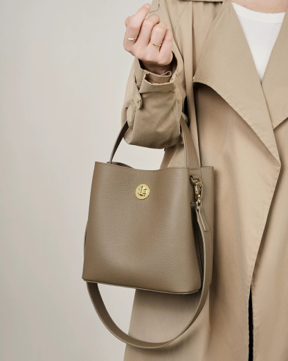 DEEPKEE 新款水桶包真皮女包大容量單肩斜挎手提包 2503 號