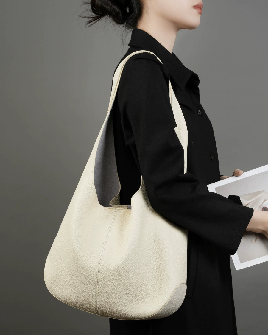 DEEPKEE 頭層皮托特包高級感腋下单肩真皮包 2801 號