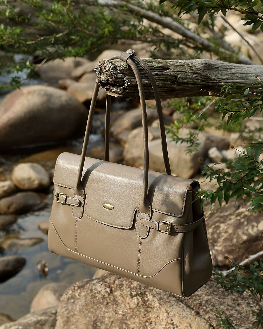 DEEPKEE 簡約頭層牛皮真皮大容量復古手提單肩腋下托特包 3207 號