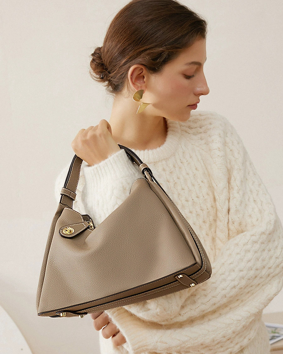 DEEPKEE 真皮斜挎單肩包高級感時尚腋下包 2106 號