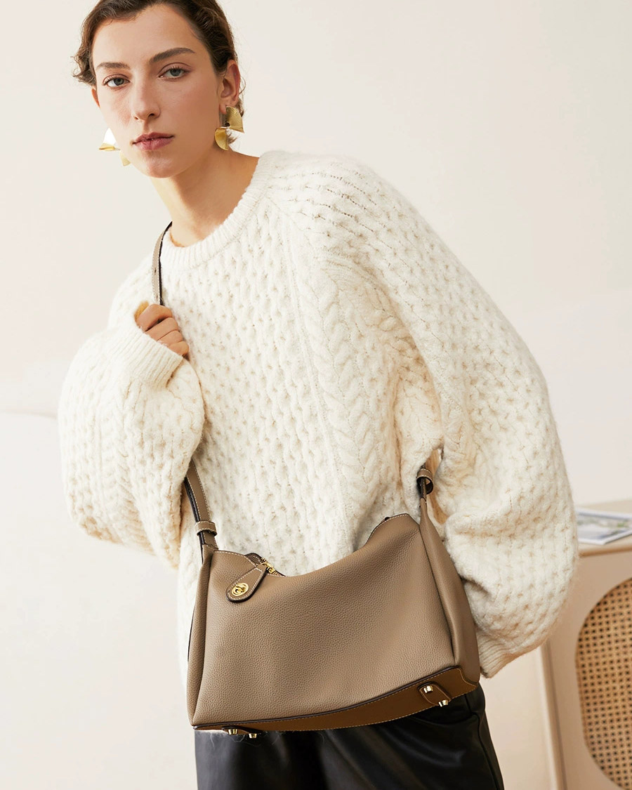 DEEPKEE 真皮斜挎單肩包高級感時尚腋下包 2106 號