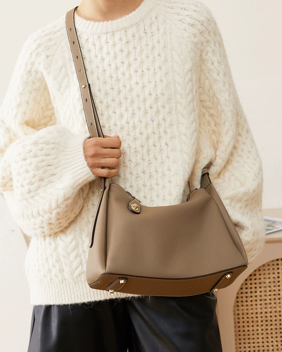 DEEPKEE 真皮斜挎單肩包高級感時尚腋下包 2106 號