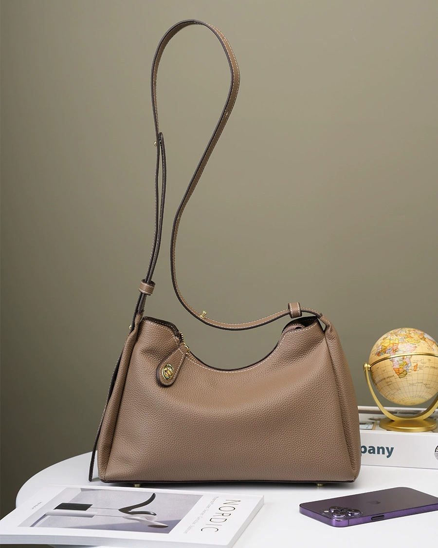 DEEPKEE 真皮斜挎單肩包高級感時尚腋下包 2106 號