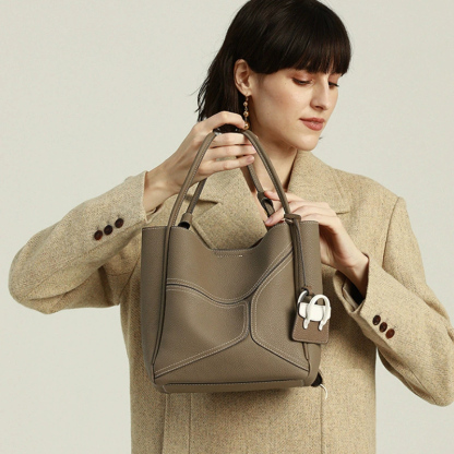 DEEPKEE 斜挎大容量單肩牛皮水桶手提包 9236-D 號