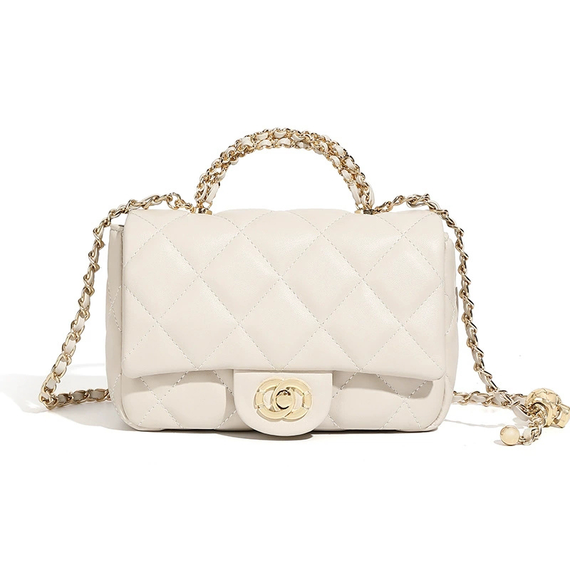 DEEPKEE 鏈條菱格手提包 百搭單肩斜挎中古女包 2901 號