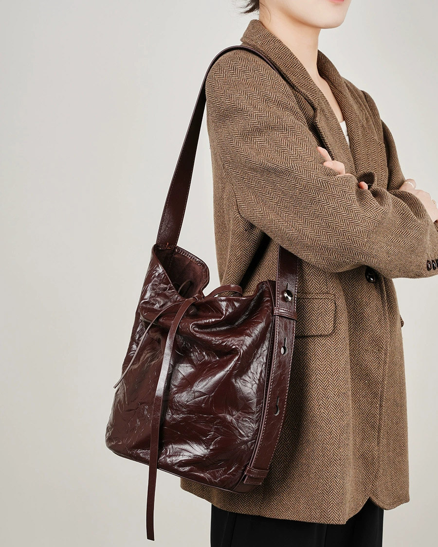 DEEPKEE 真皮女包手抓紋單肩包 2580 號