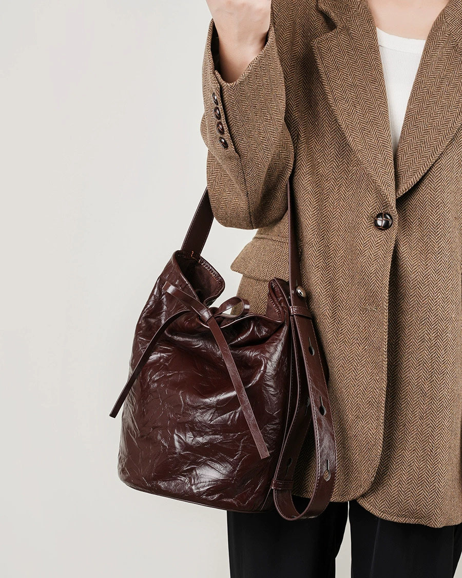 DEEPKEE 真皮女包手抓紋單肩包 2580 號