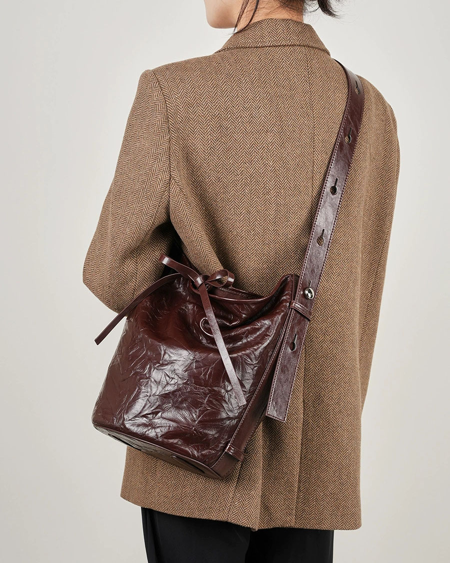 DEEPKEE 真皮女包手抓紋單肩包 2580 號