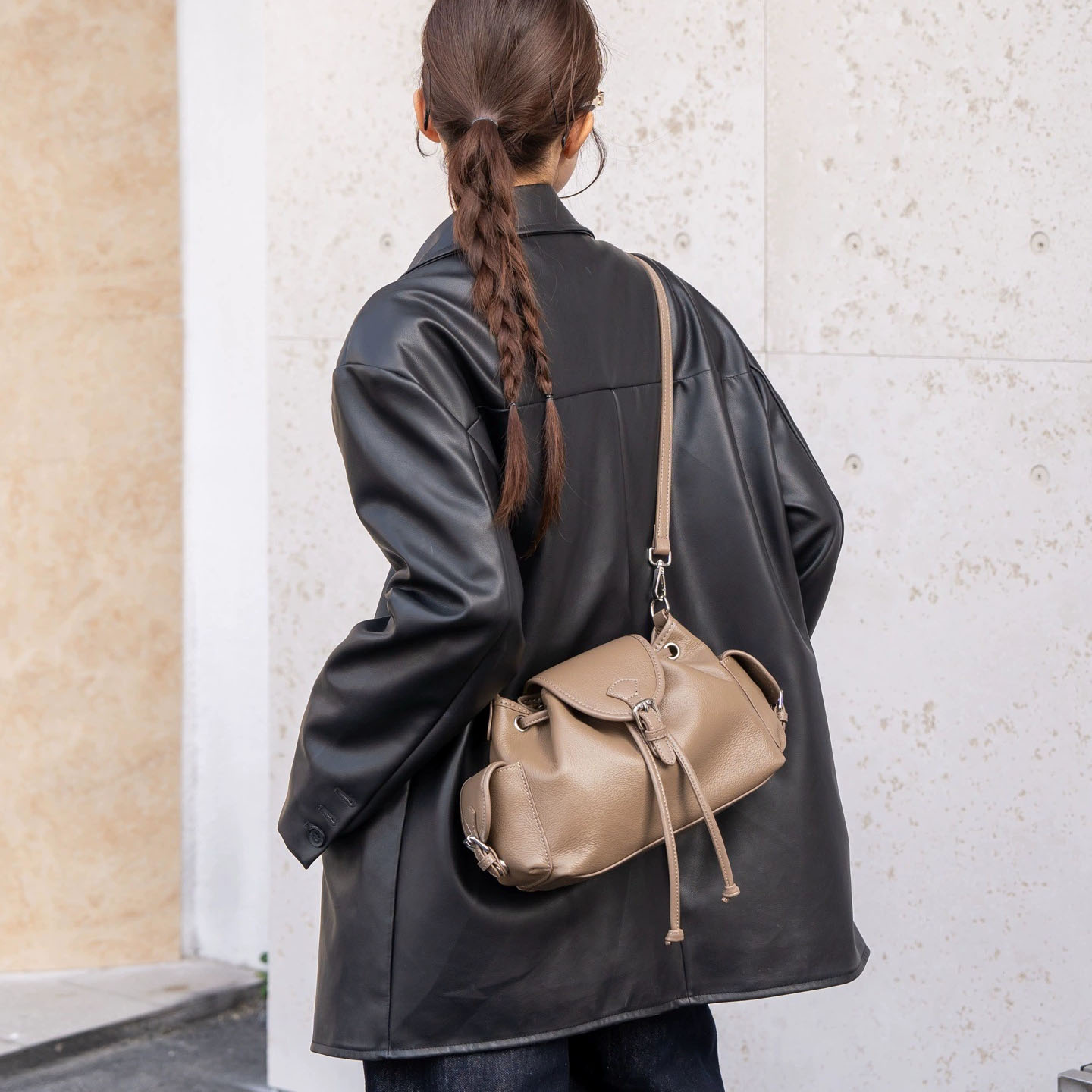 DEEPKEE 頭層牛皮經典百搭腋下单肩斜挎包 99-65 號