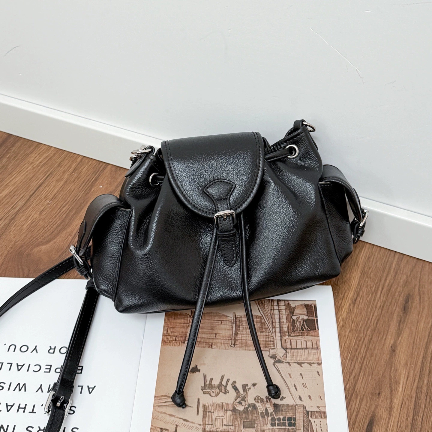 DEEPKEE 頭層牛皮經典百搭腋下单肩斜挎包 99-65 號