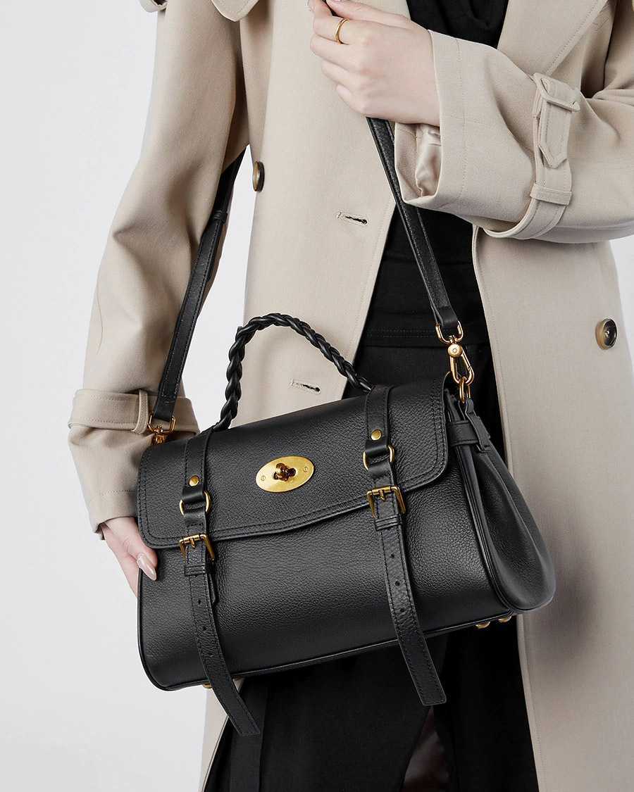 DEEPKEE 真皮郵差包牛皮手提單肩斜挎包 2866 號