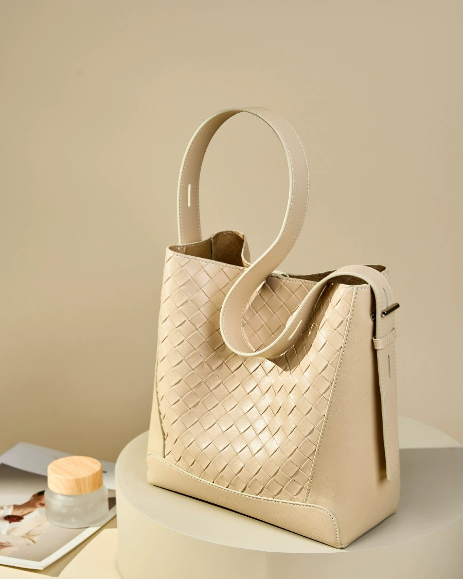 DEEPKEE 牛皮手工編織大容量時尚單肩斜挎女包 2807 號