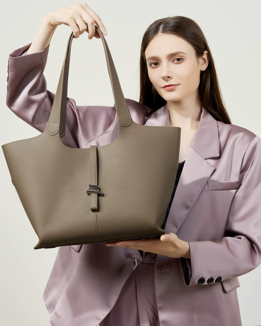 DEEPKEE 頭層牛皮風鈴托特包手提單肩真皮女包 2661 號