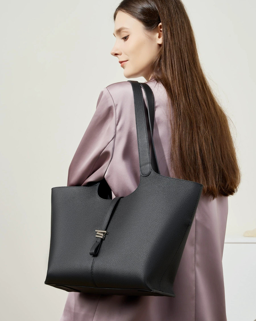 DEEPKEE 頭層牛皮風鈴托特包手提單肩真皮女包 2661 號