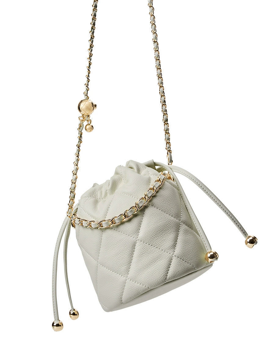 DEEPKEE 真皮手提小鏈條女包 斜挎水桶包 2505 號