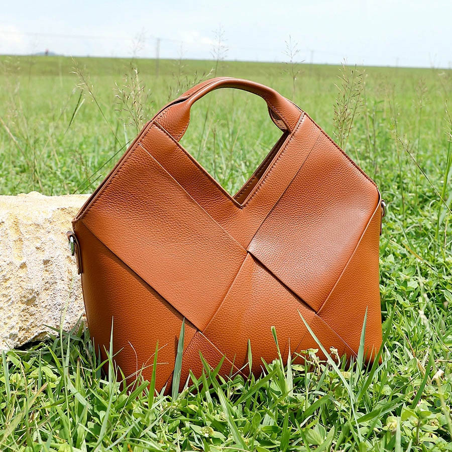 DEEPKEE 頭層真皮編織包軟皮手提斜挎包 3112 號