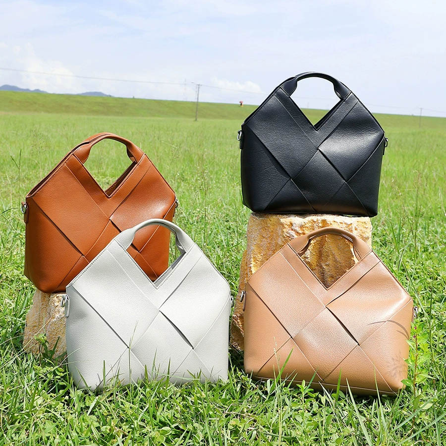 DEEPKEE 頭層真皮編織包軟皮手提斜挎包 3112 號