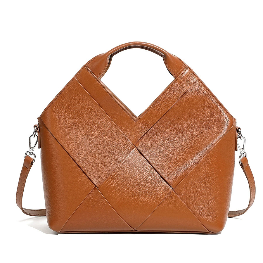 DEEPKEE 頭層真皮編織包軟皮手提斜挎包 3112 號