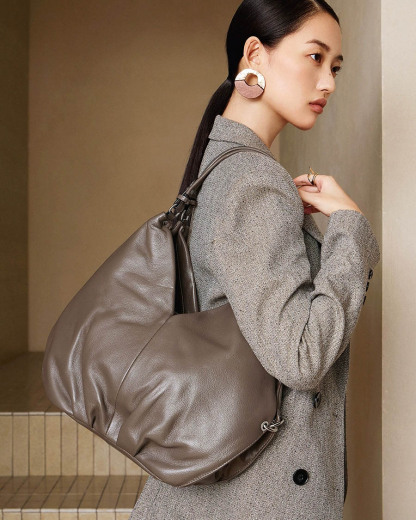 DEEPKEE 頭層牛皮大容量真皮女用單肩斜挎包 3200 號