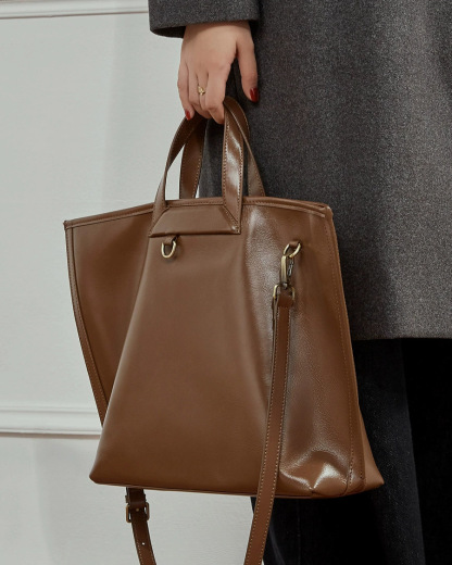 DEEPKEE 頭層植鞣皮大容量手提單肩斜挎包 3231 號