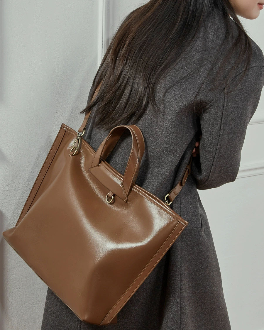 DEEPKEE 頭層植鞣皮大容量手提單肩斜挎包 3231 號