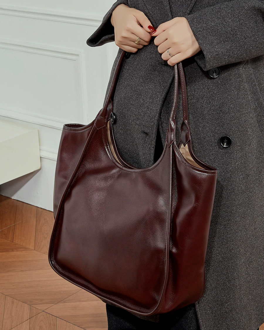 DEEPKEE 頭層牛皮大容量單肩包 3230 號