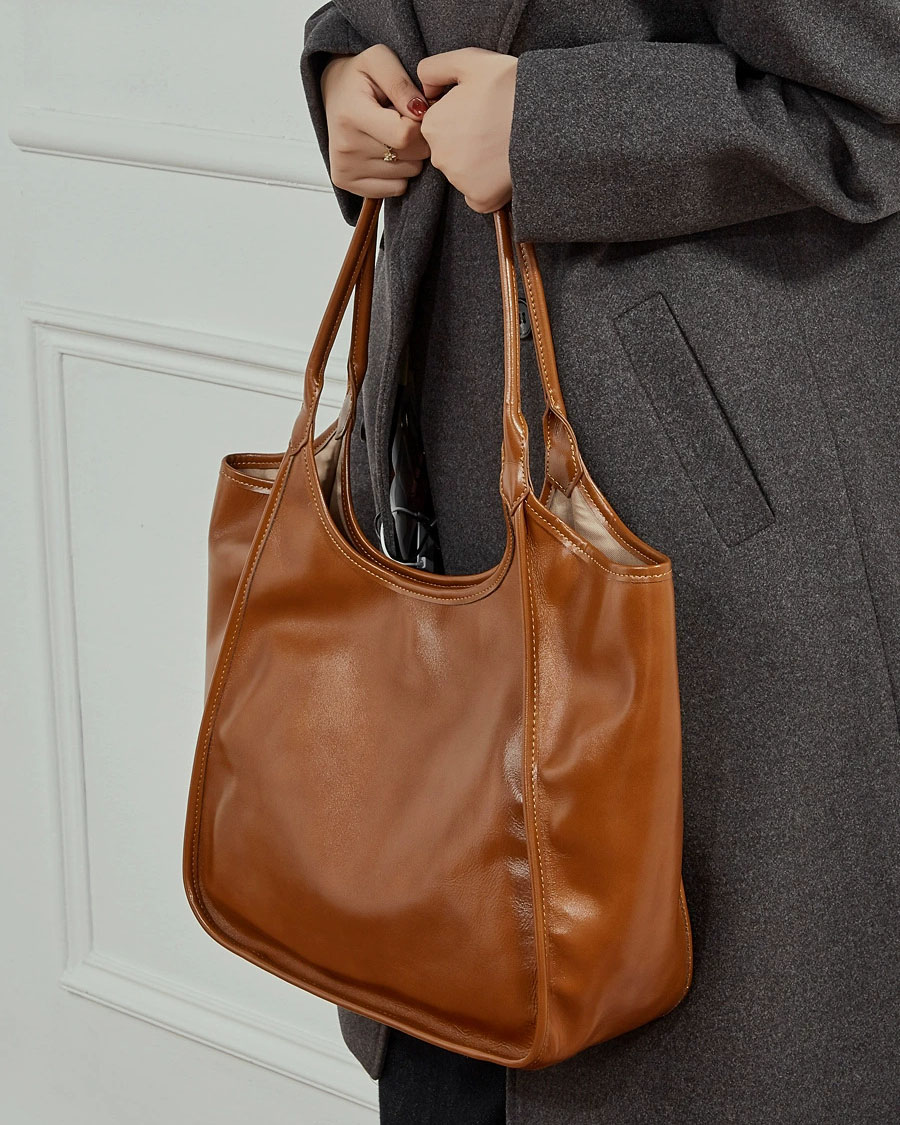 DEEPKEE 頭層牛皮大容量單肩包 3230 號