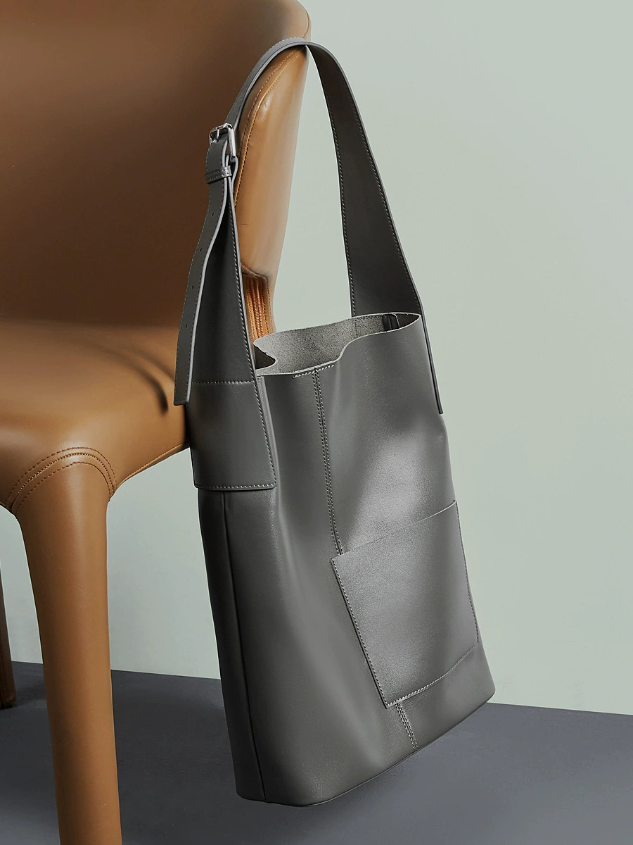 DEEPKEE 頭層植鞣牛皮大包 真皮托特包 單肩手提包 3229 號