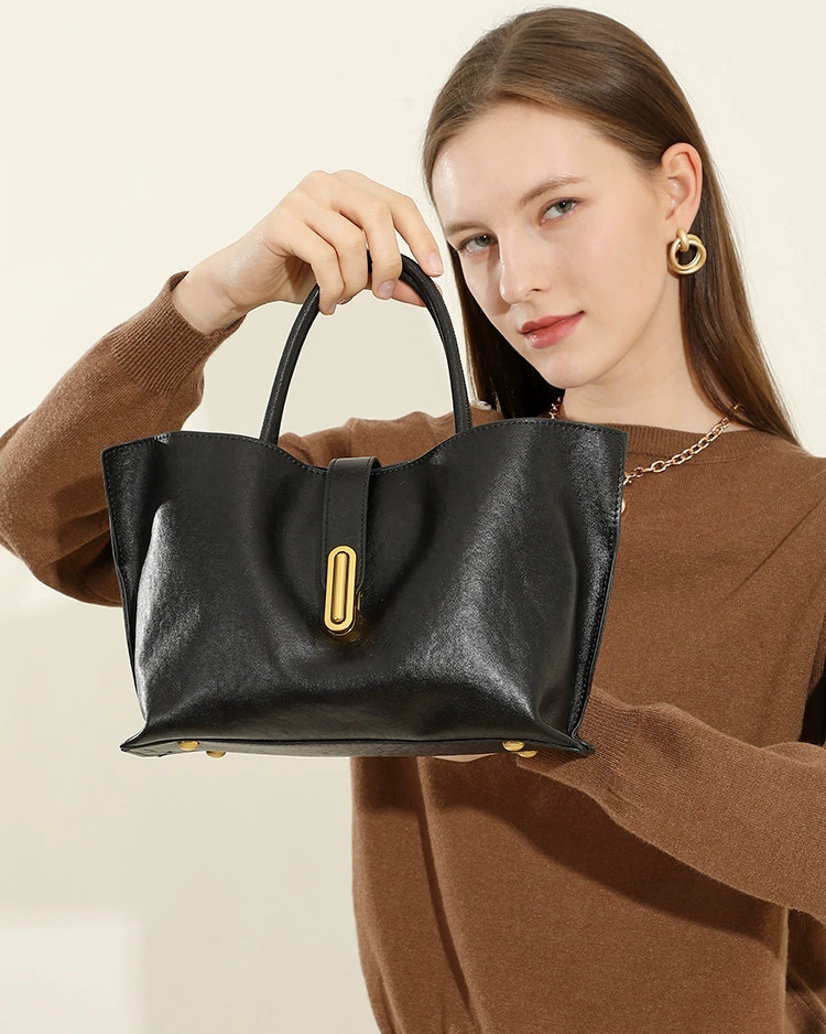 DEEPKEE 頭層植鞣牛皮小眾時尚通勤手提包 女士斜挎包 2969 號