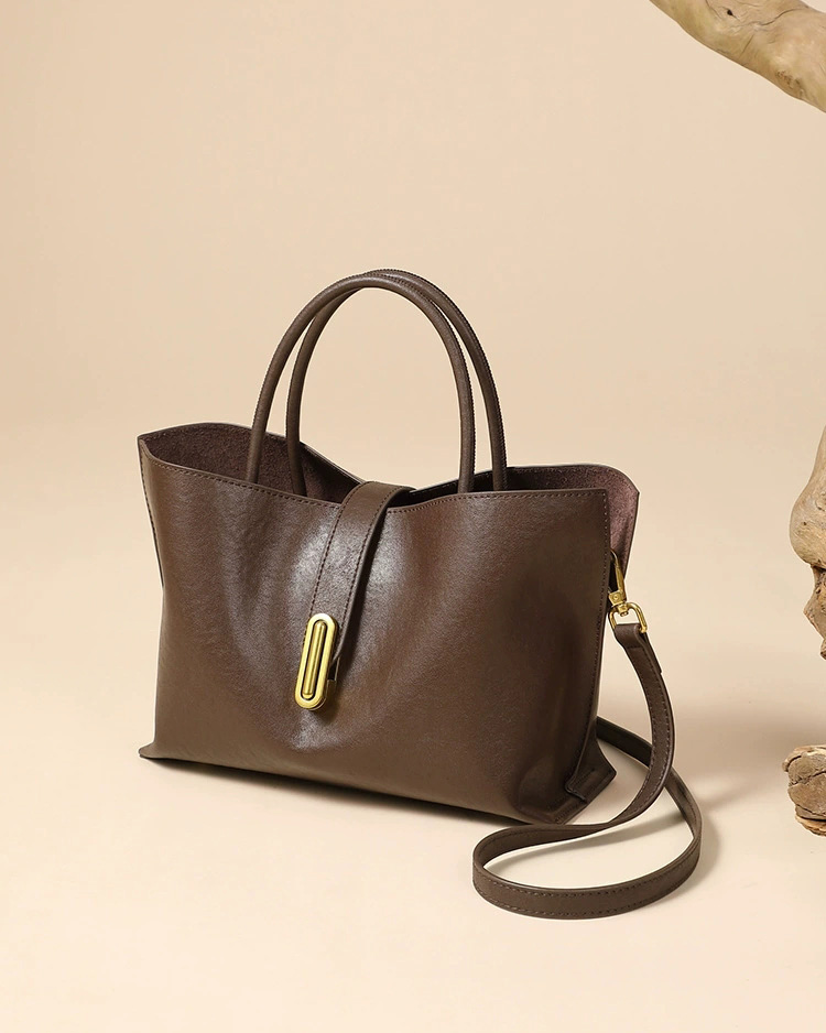 DEEPKEE 頭層植鞣牛皮小眾時尚通勤手提包 女士斜挎包 2969 號