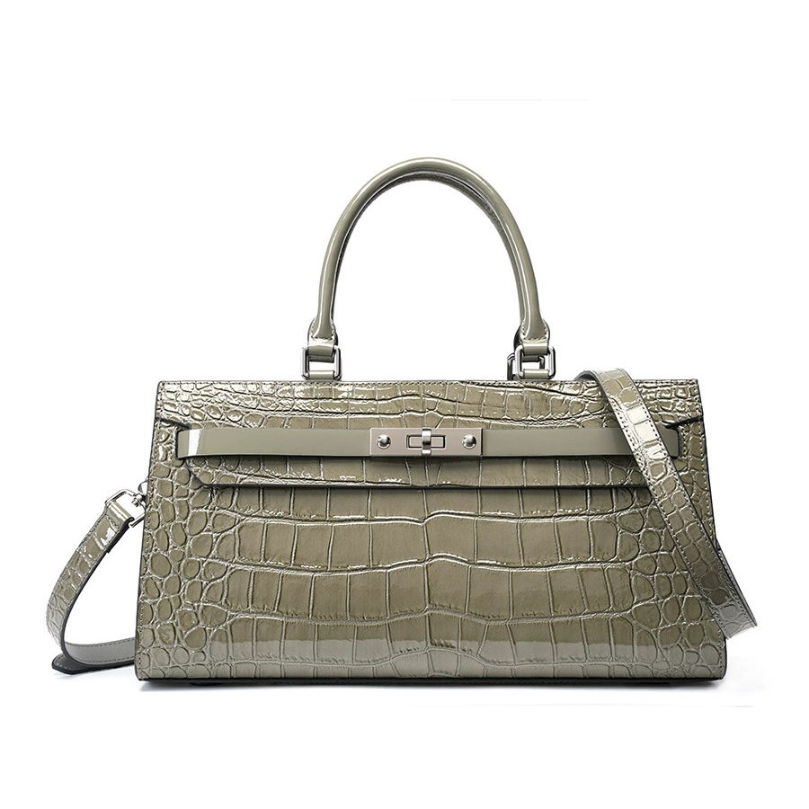 DEEPKEE 凱麗包鱷魚紋牛皮百搭女包 手提單肩斜挎大容量包 2299 號