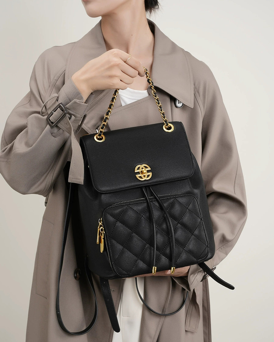 DEEPKEE 小香風鍊條雙肩包 出遊旅行小背包 2361 號