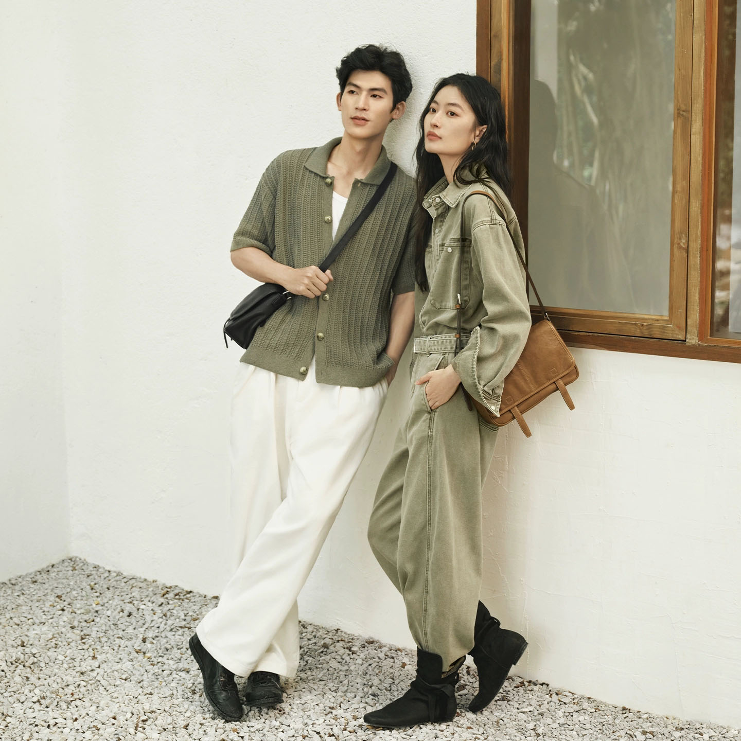 DEEPKEE 植鞣牛皮信使郵差包 休閒萬搭復古 HU6758 號