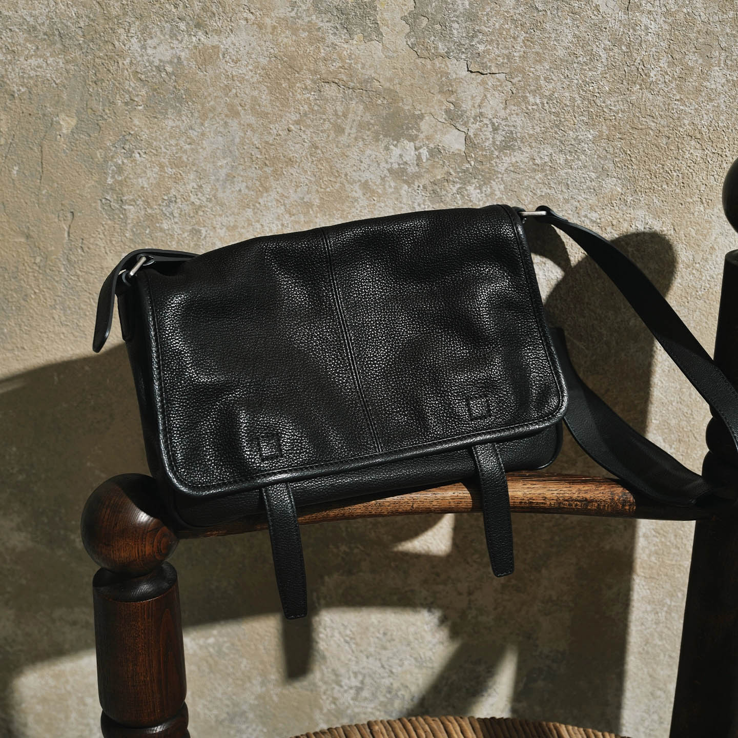 DEEPKEE 植鞣牛皮信使郵差包 休閒萬搭復古 HU6758 號