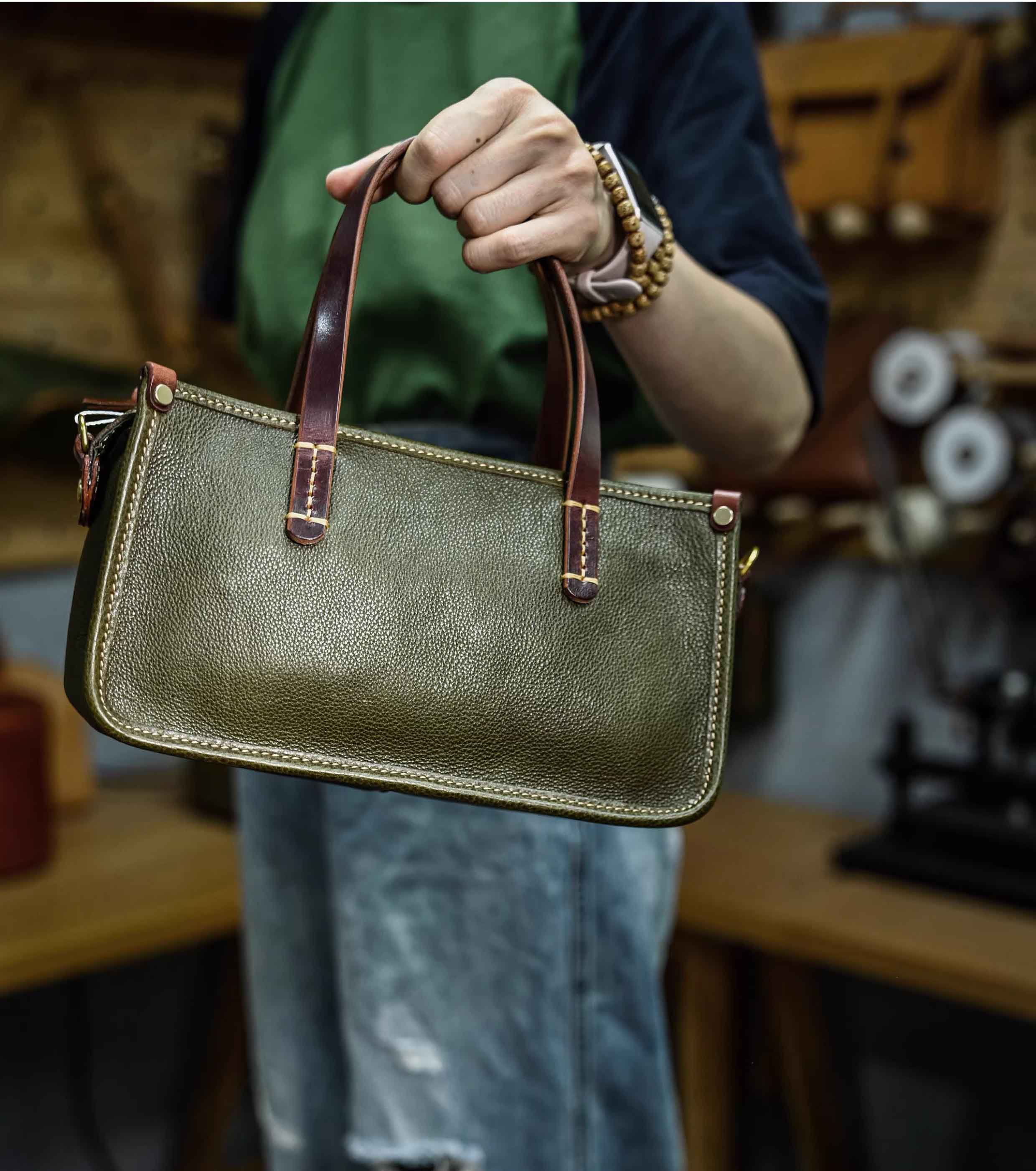 DEEPKEE 復古包款 小眾軟皮手工包 真皮小方包 0727 號