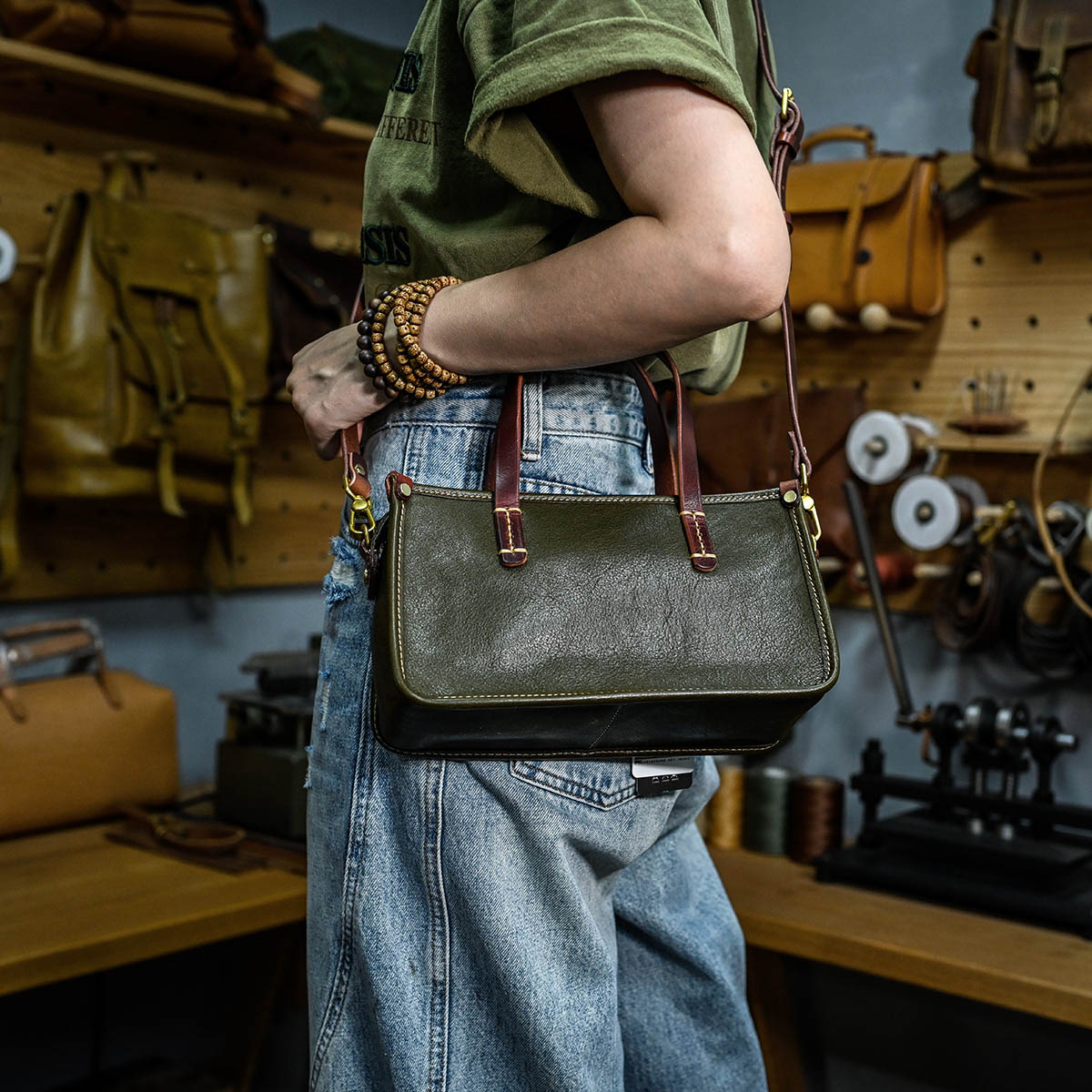 DEEPKEE 復古包款 小眾軟皮手工包 真皮小方包 0727 號