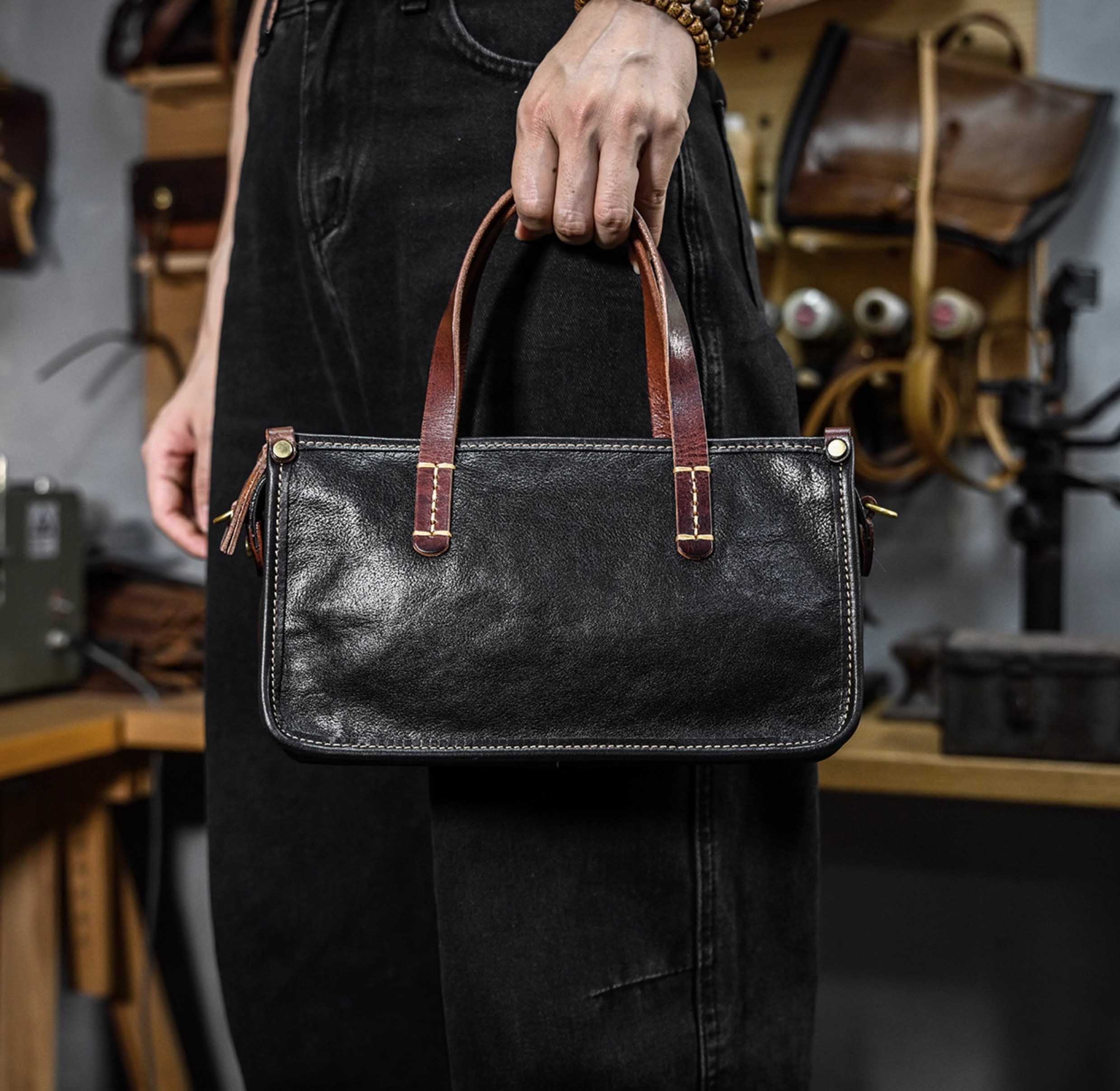 DEEPKEE 復古包款 小眾軟皮手工包 真皮小方包 0727 號